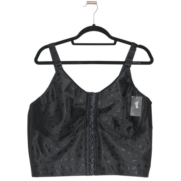 Elila 5415 Jacquard Soft-cup Front Hook Longline Bra Corset 50B  NWT - Picture 1 of 5